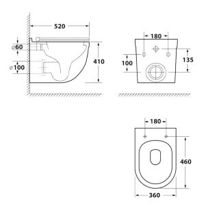 Унитаз подвесной Maretti Anna безободковый с микролифтом, AN10PBM45-844, белый